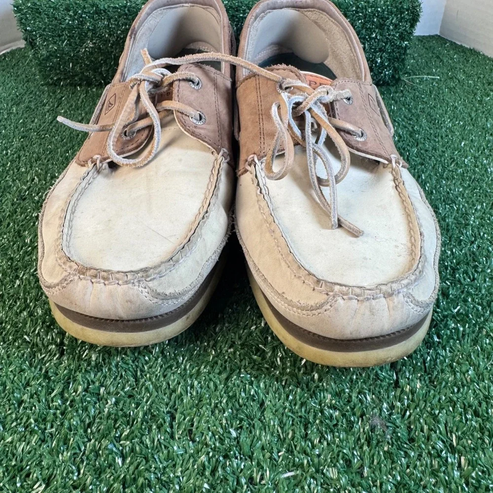 Sperry Top-Sider Mako Men 12M Tan Brown Leather Boat Shoes 0768101 Deck Loafers